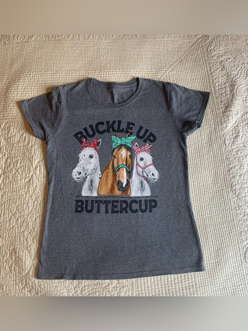 Lost Creek brand "Buckle Up Buttercup” t shirt